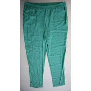 PianuraStudio MPA2693U1 Womens Sz 46 US 10/XL Green Silk Blend Casual Pants